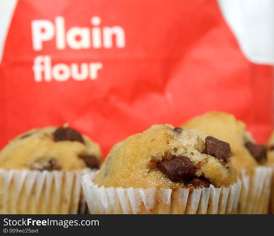 Golden Chocolate Chip Muffins Baked In The Kitchen