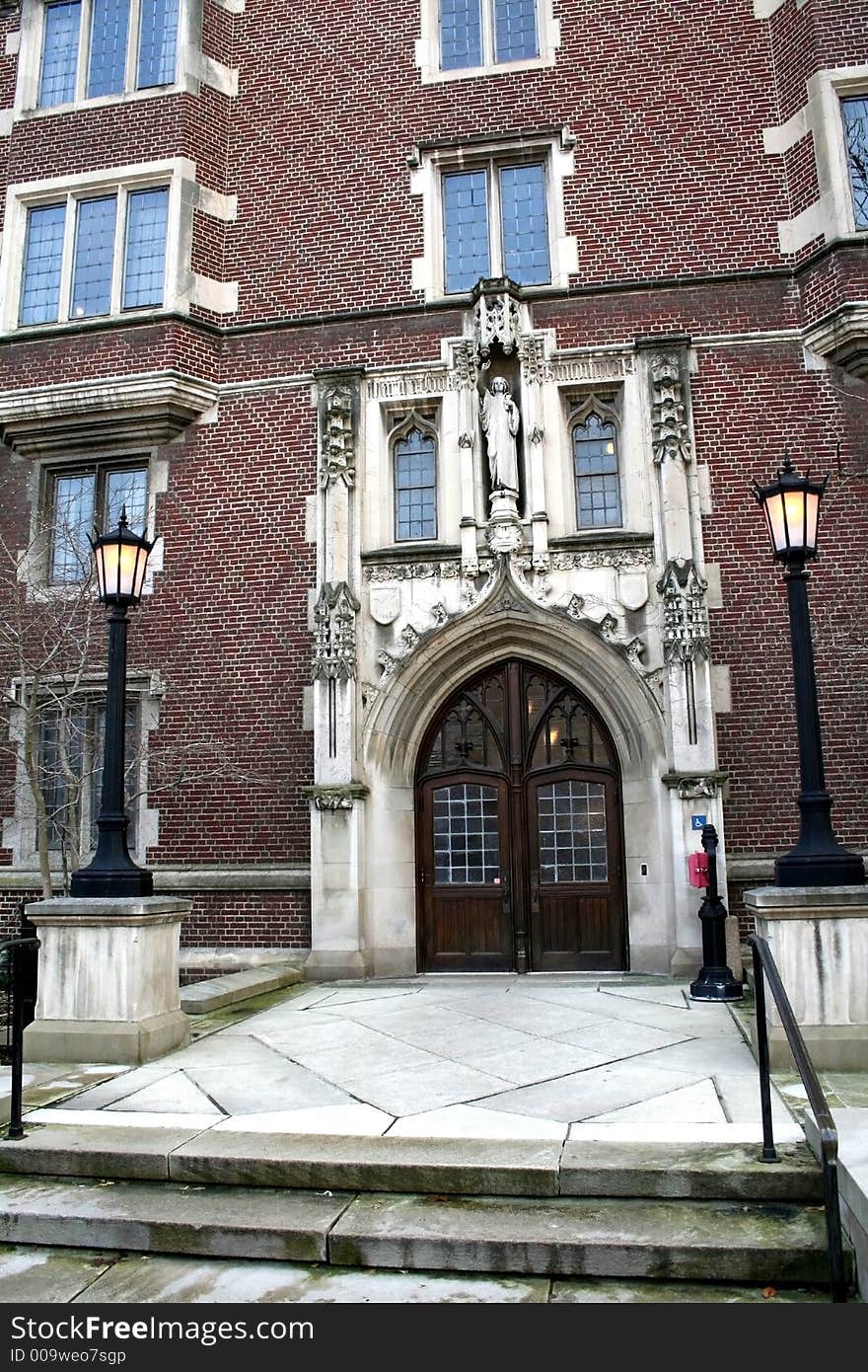 Entrance of an historic building. Entrance of an historic building