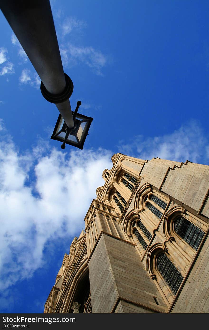 Cathedral and lamppost