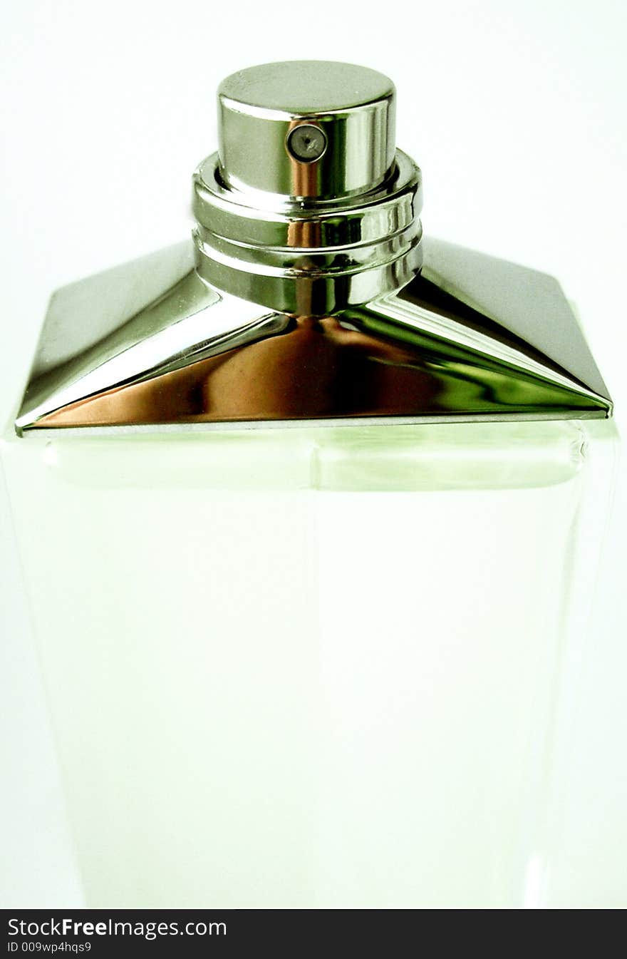 Cologne/perfume bottle against white background