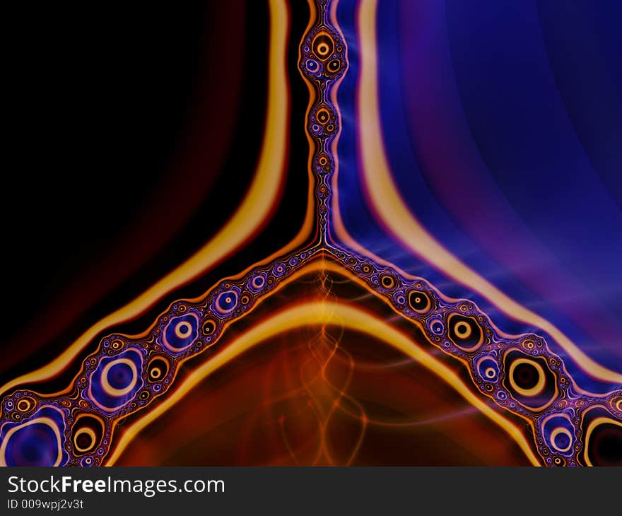 Colorful bubbly fractal with lines