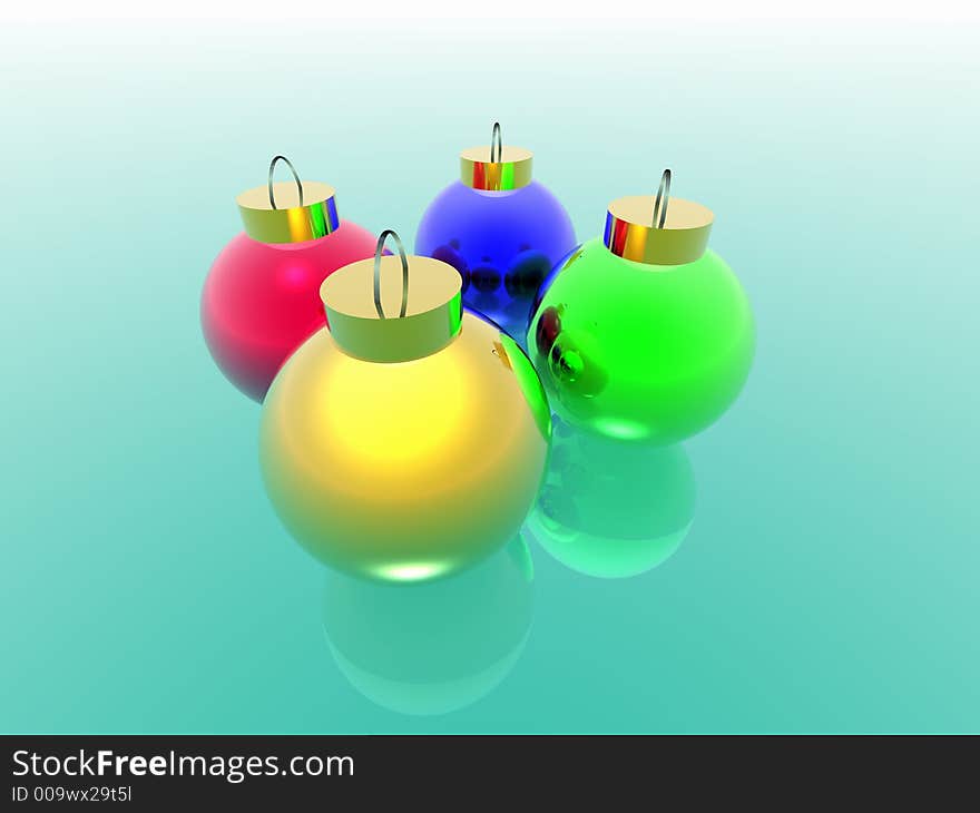 New Year. Winter imaginations. Christmas ornaments. Fur-tree toys. 3D.