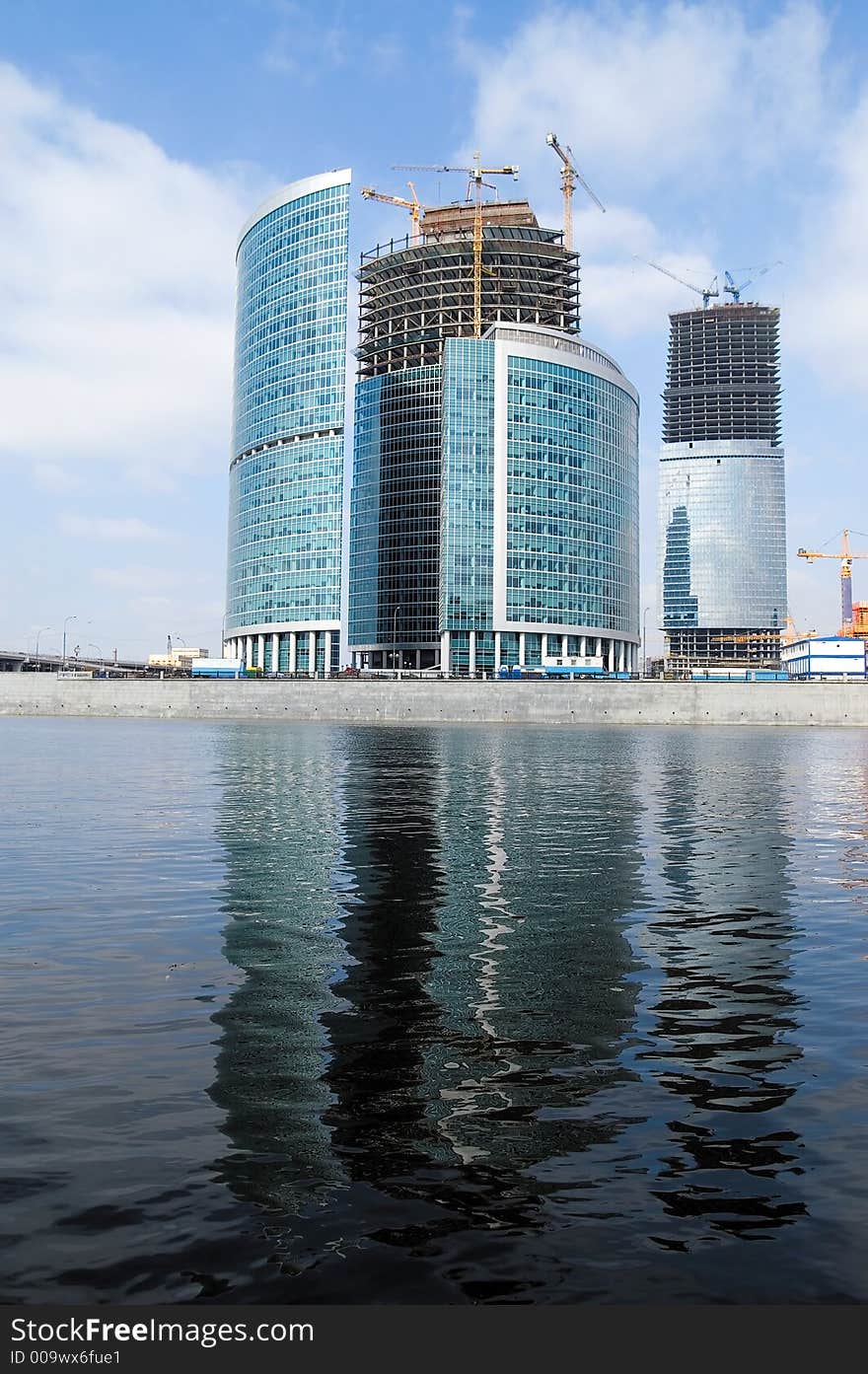 View at construction site of Moscow office center. View at construction site of Moscow office center.