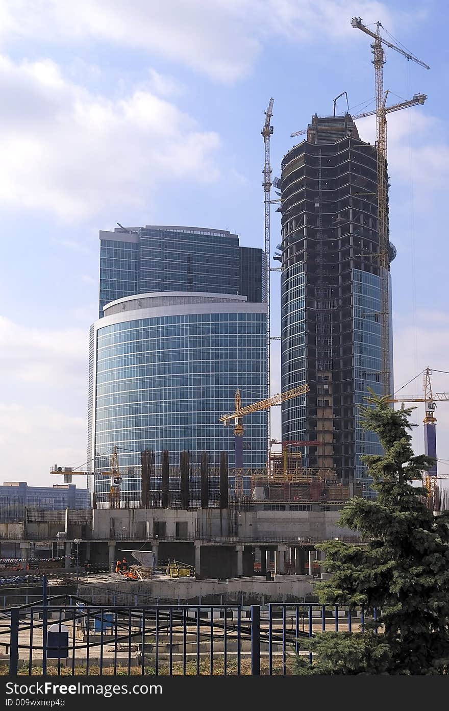 View at construction site of Moscow office center. View at construction site of Moscow office center.