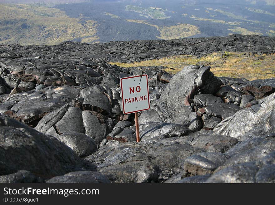 Lava field in Volcano National Park, where once a town stood, on the island of Hawaii. Lava field in Volcano National Park, where once a town stood, on the island of Hawaii