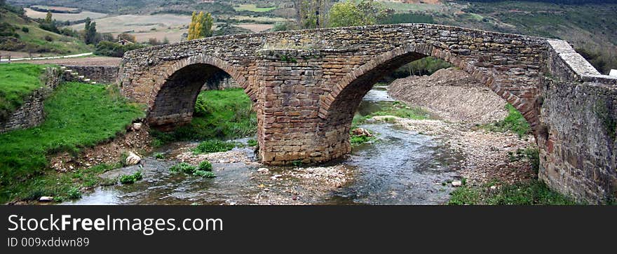 Romanic bridge in Monreal, Navarra, Spain. Romanic bridge in Monreal, Navarra, Spain