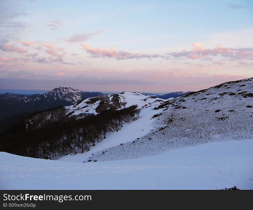 Sunset in the mountain