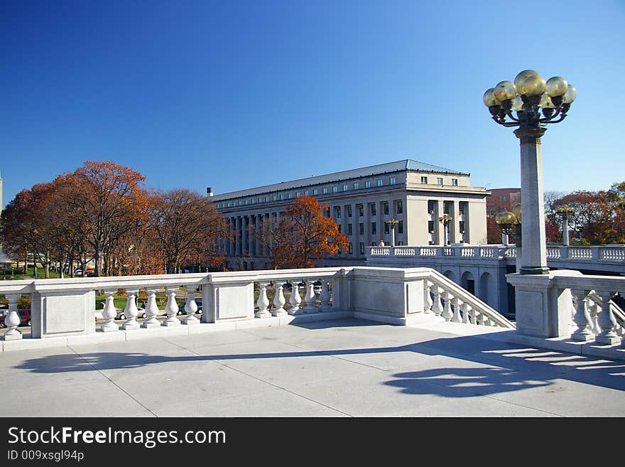 This is a view in the State Capitol Complex in Harrisburg, Pennsylvania.