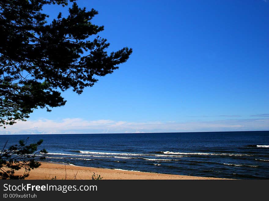 Lake Ladoga. A Beach.