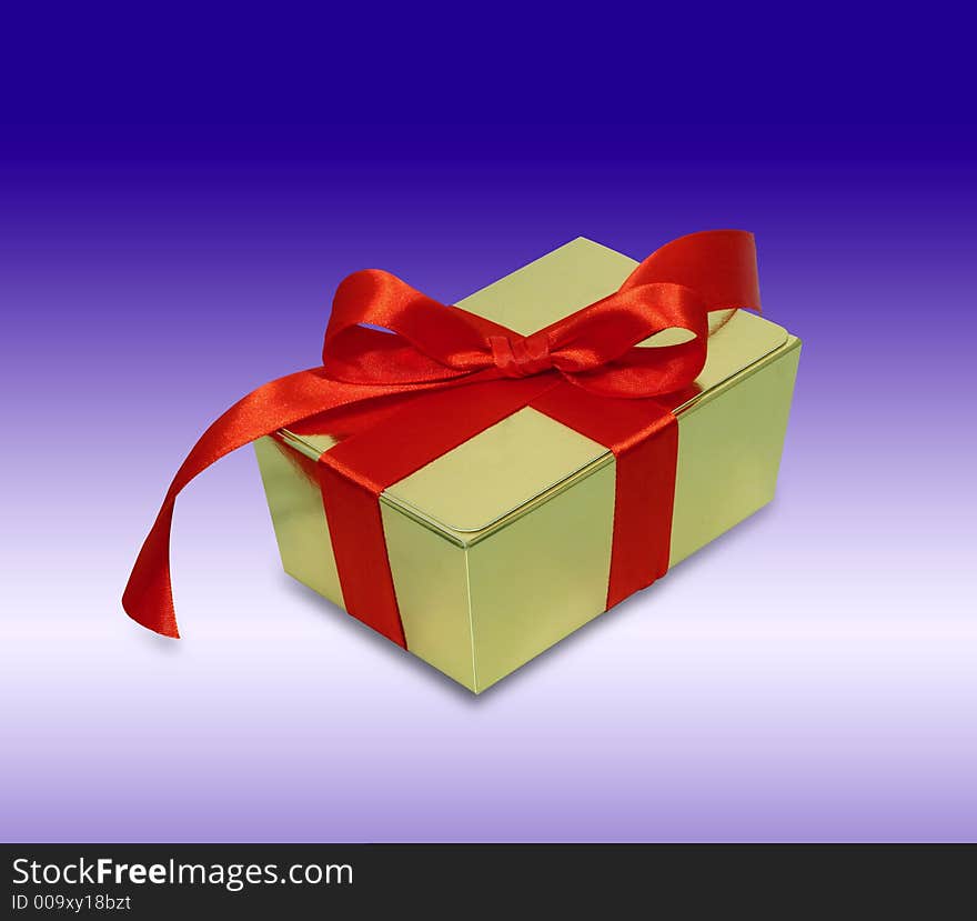 Gift with red ribbon