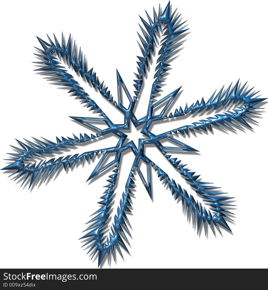 Complex snowflake with metal like surface - good solution for Christmas decorations.
Look another one in my collection!