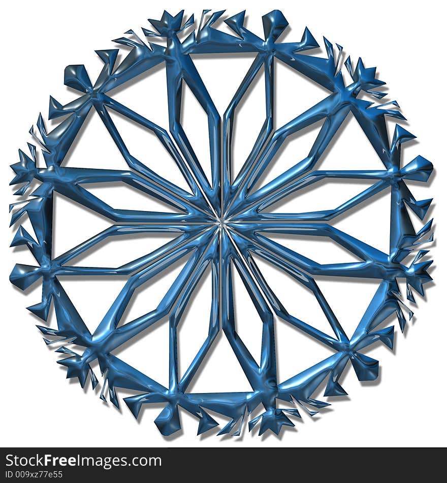 Complex snowflake with metal like surface - good solution for Christmas decorations.
Look another one in my collection!