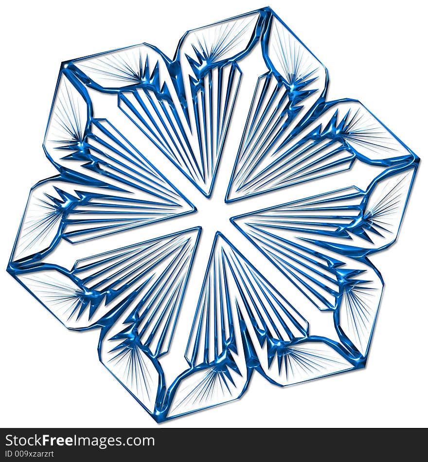 Complex snowflake with metal like surface - good solution for Christmas decorations.
Look another one in my collection!