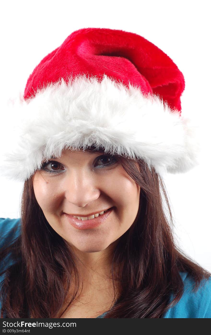 Woman With Santa Claus Hat 7