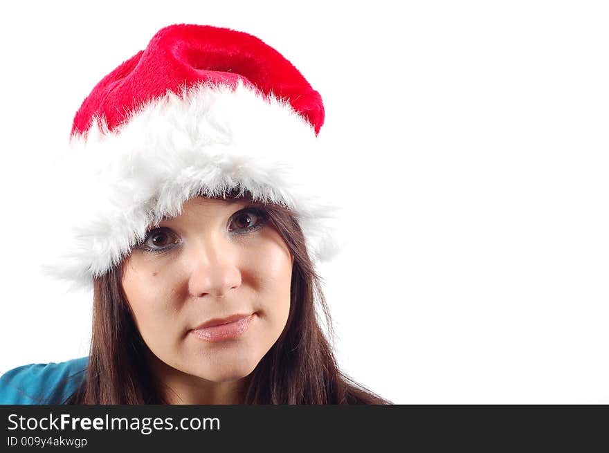 Woman With Santa Claus Hat 8