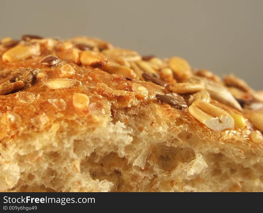 Fresh good grain bread macro