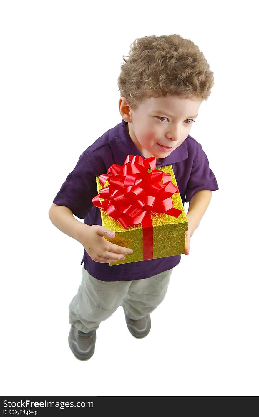 Toddler with present