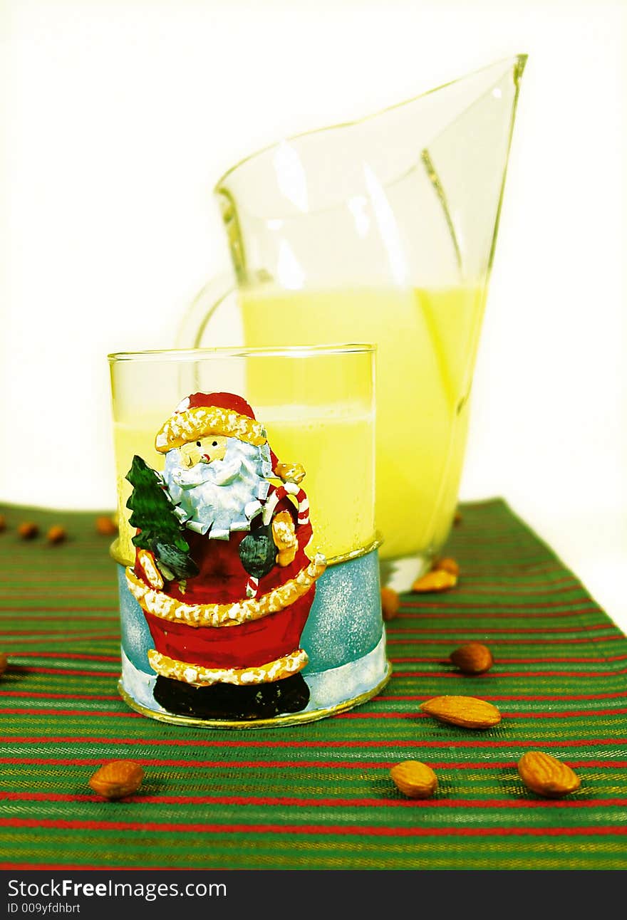 Tradional christmas drink with almonds called rompope