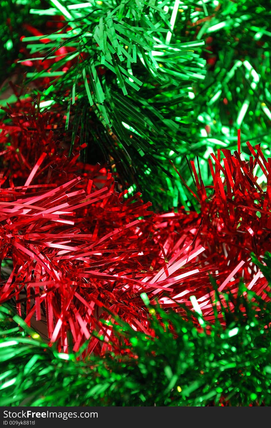 Red And Green Garland - Close Up