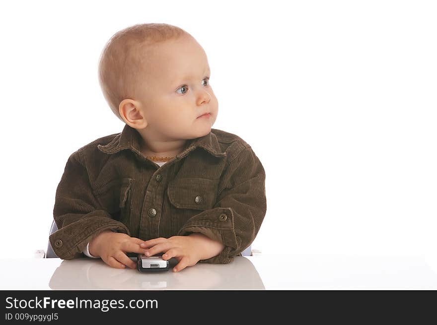 Toddler-boy with a cell phone. Toddler-boy with a cell phone