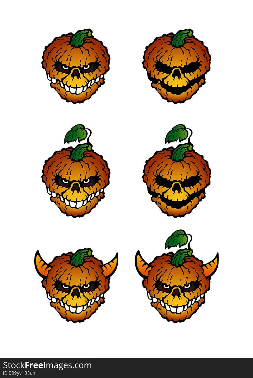 Cartoon illustration of halloween pumpkin on white background. Cartoon illustration of halloween pumpkin on white background