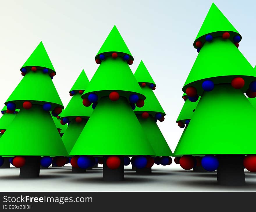 A typical Christmas scene of some Christmas tree. A typical Christmas scene of some Christmas tree.