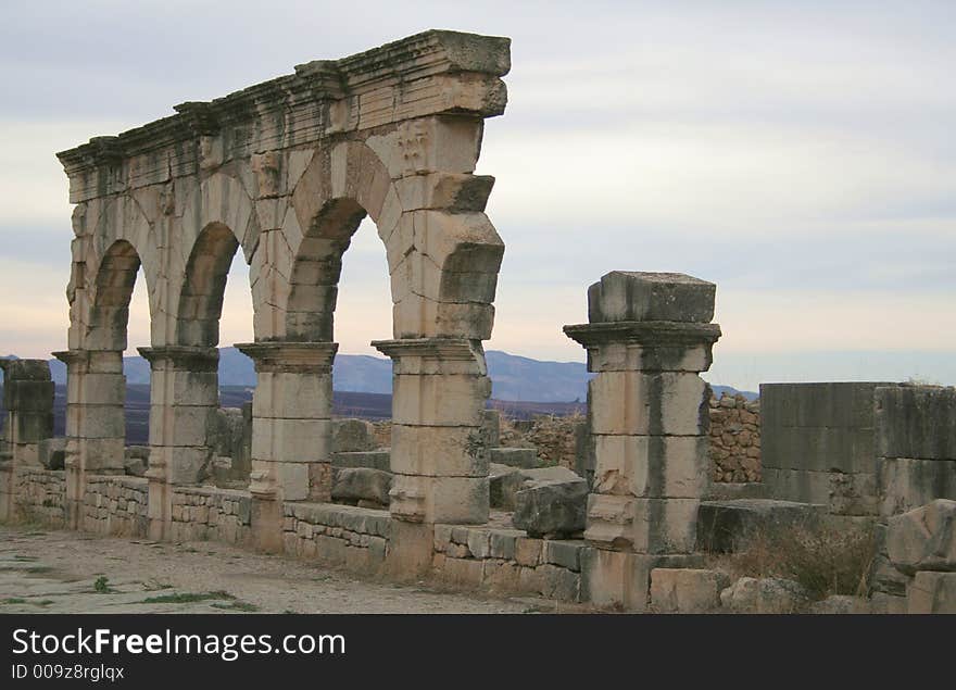 Ruins of Roman ancient city in Volubilis (Morocco). Ruins of Roman ancient city in Volubilis (Morocco)