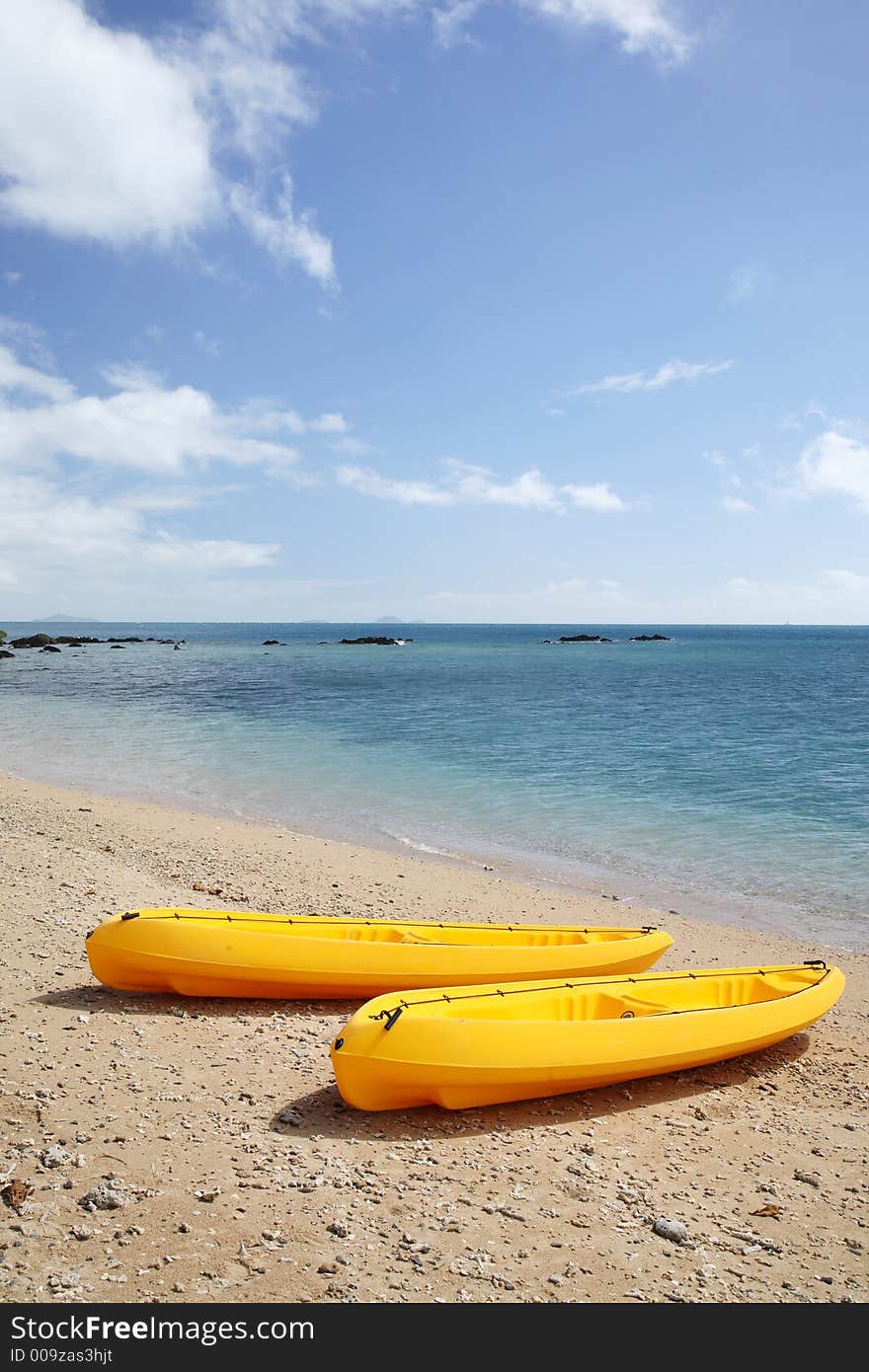 Safeguard boat on the beach