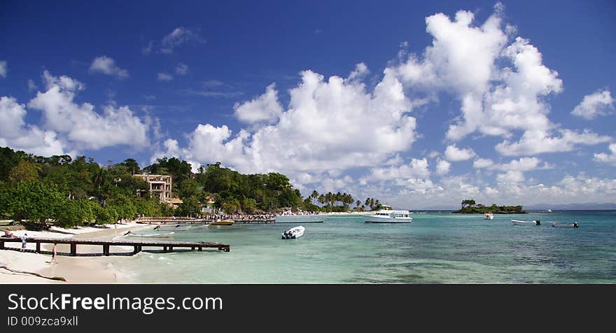 Panorama of a tropical beach. Panorama of a tropical beach