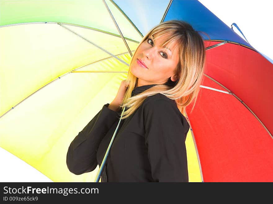 Young girl with umbrella