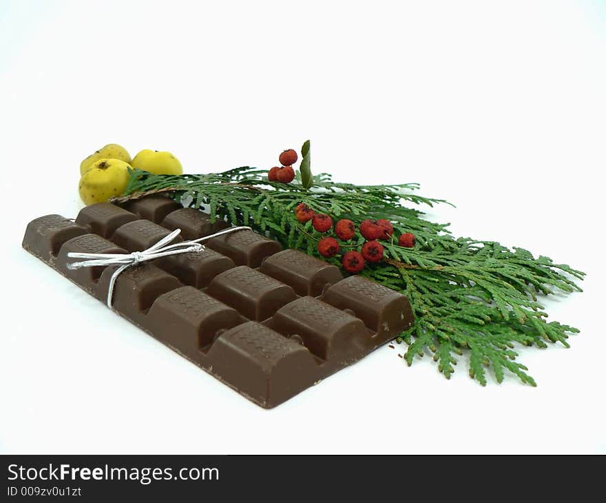 Christmas chocolate(cocoa,sugar andnut). Christmas chocolate(cocoa,sugar andnut)