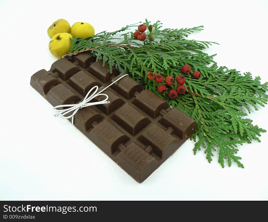 Christmas chocolate(cocoa,sugar andnut). Christmas chocolate(cocoa,sugar andnut)