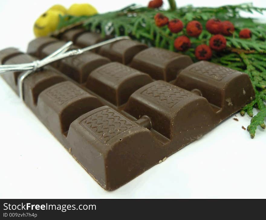 Christmas chocolate(cocoa,sugar andnut). Christmas chocolate(cocoa,sugar andnut)