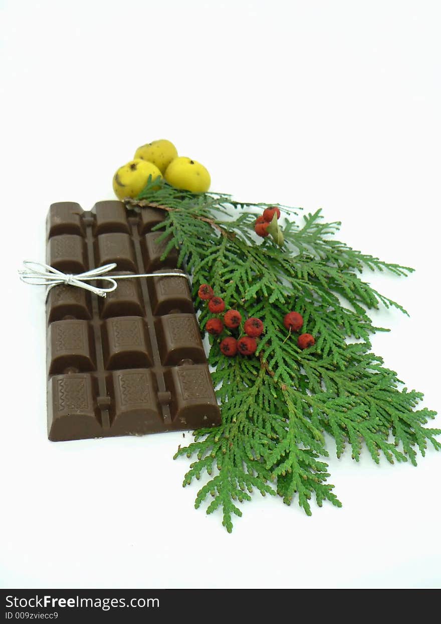 Christmas chocolate(cocoa,sugar andnut). Christmas chocolate(cocoa,sugar andnut)