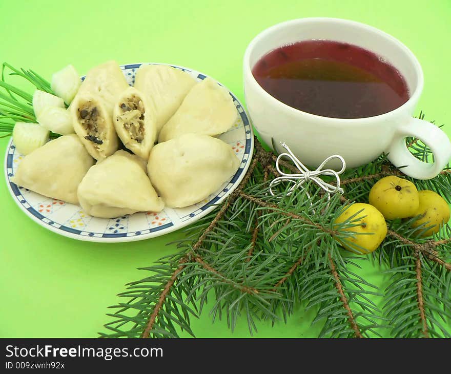 Christmas food (soup,christmas tree,all white