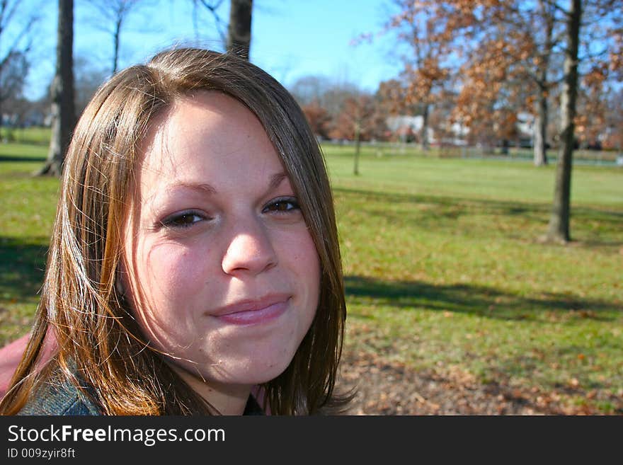 Beautiful woman enjoying a fall day. Beautiful woman enjoying a fall day