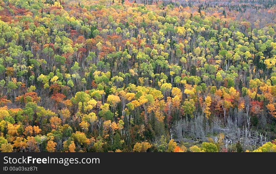 Panoramic view of Mountains at copper harbor michigan during Autumn time. Panoramic view of Mountains at copper harbor michigan during Autumn time