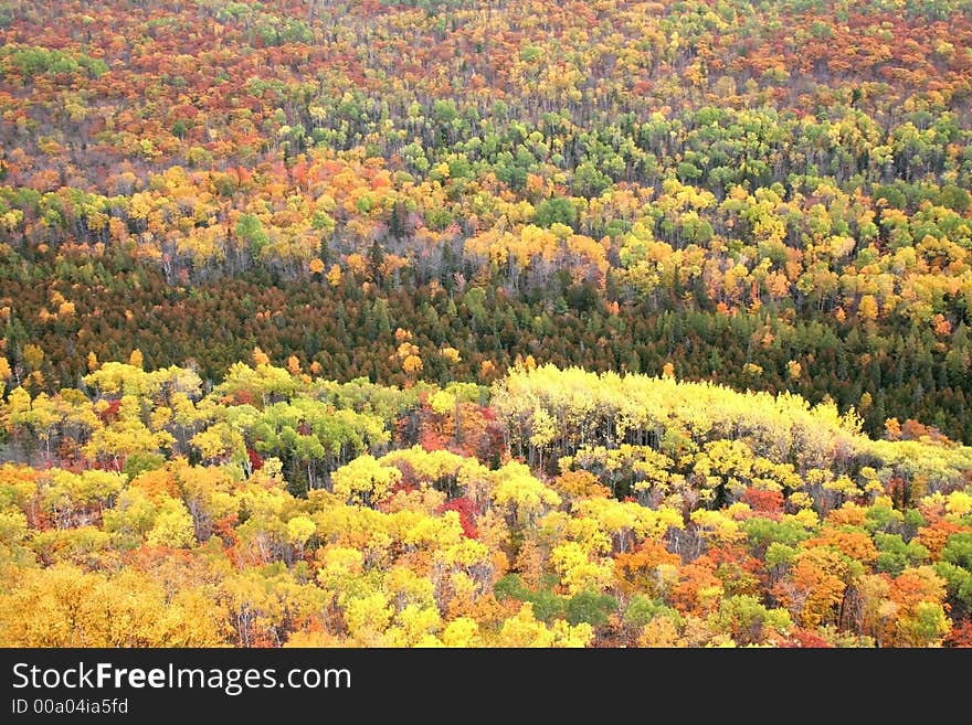 Panoramic view of Mountains at copper harbor michigan during Autumn time. Panoramic view of Mountains at copper harbor michigan during Autumn time