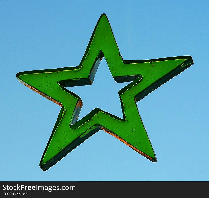 Green Star made of plastics