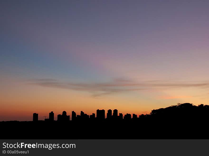 Urban Landscapeat At Sunset