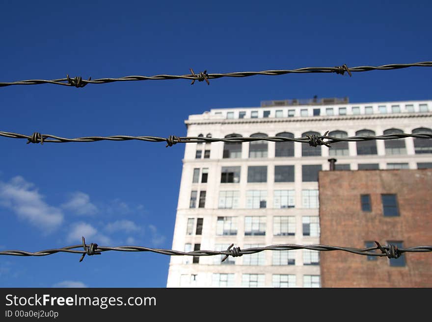 Barbed Wire Urban City Landscape - New York City