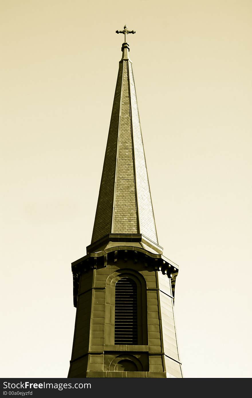 Holy Church Steeple with Sepia Color Background