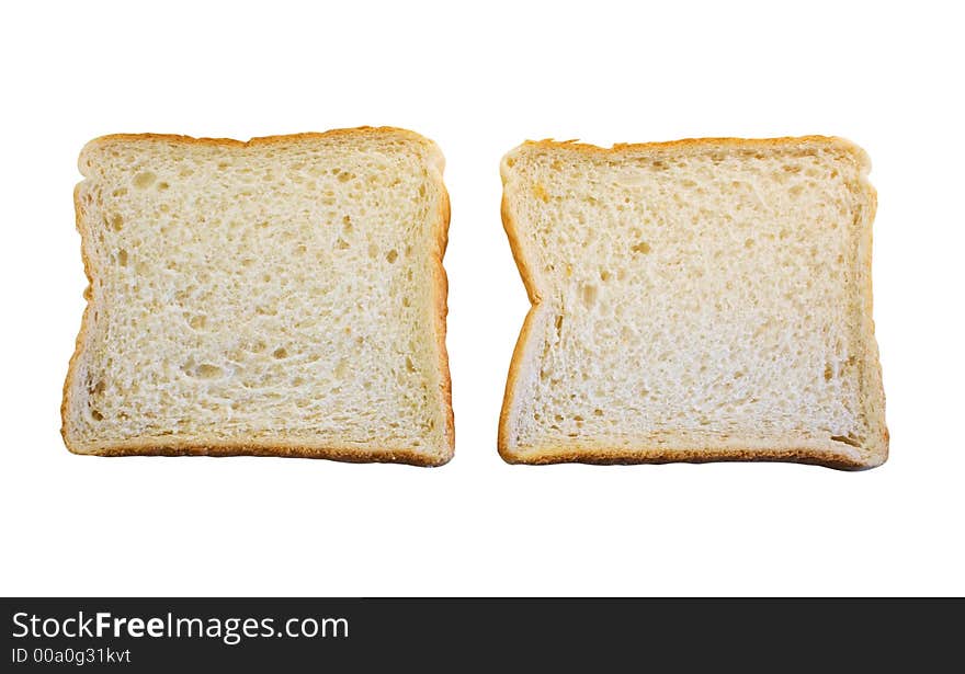 Sliced bread isolated on white background