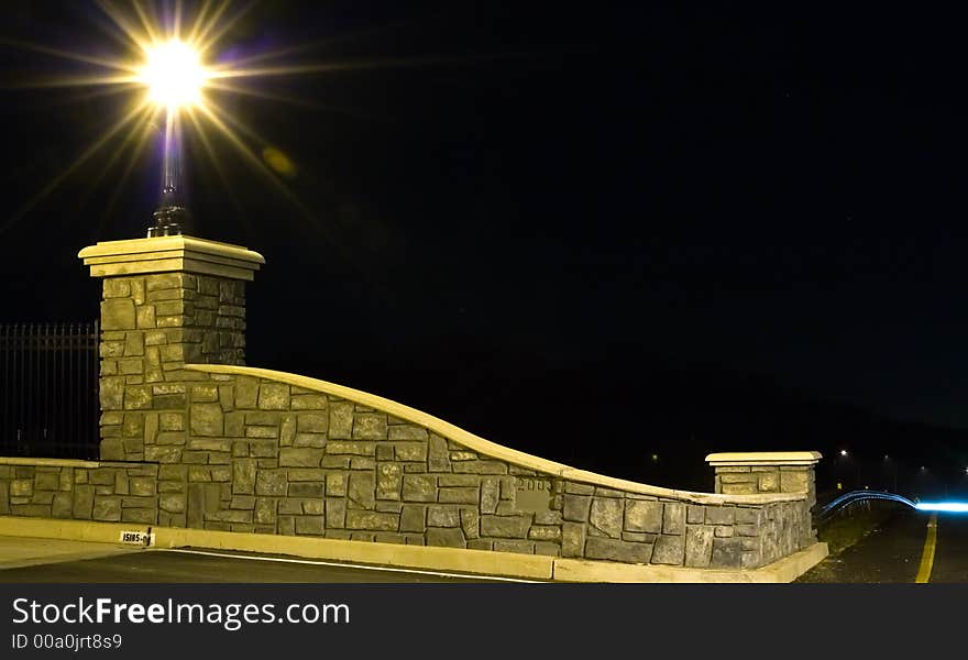 Bridge Abutment at Night