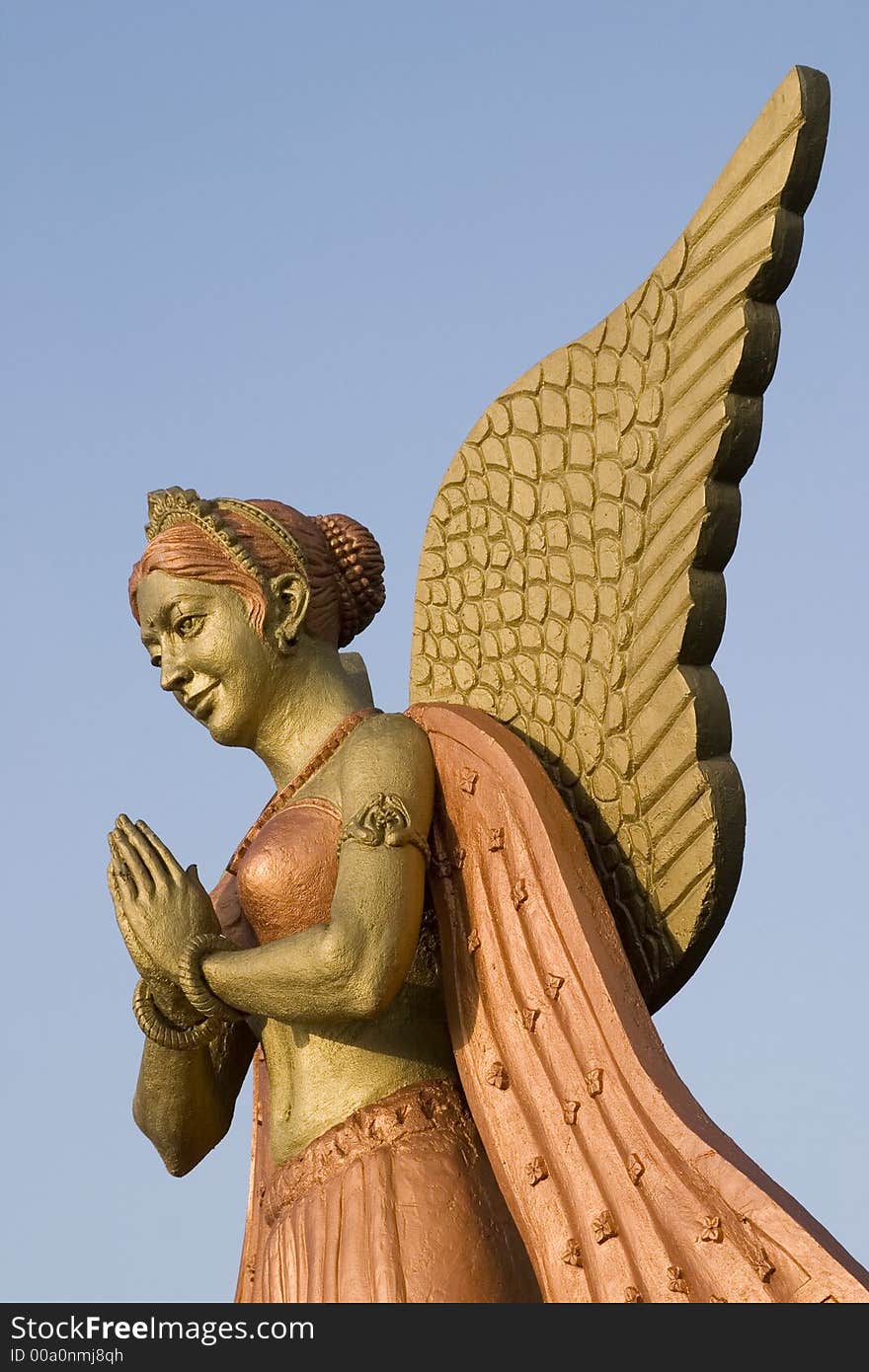 Low angle view of the statue of an angel