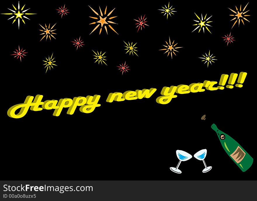 Illustration of 'happy new year'