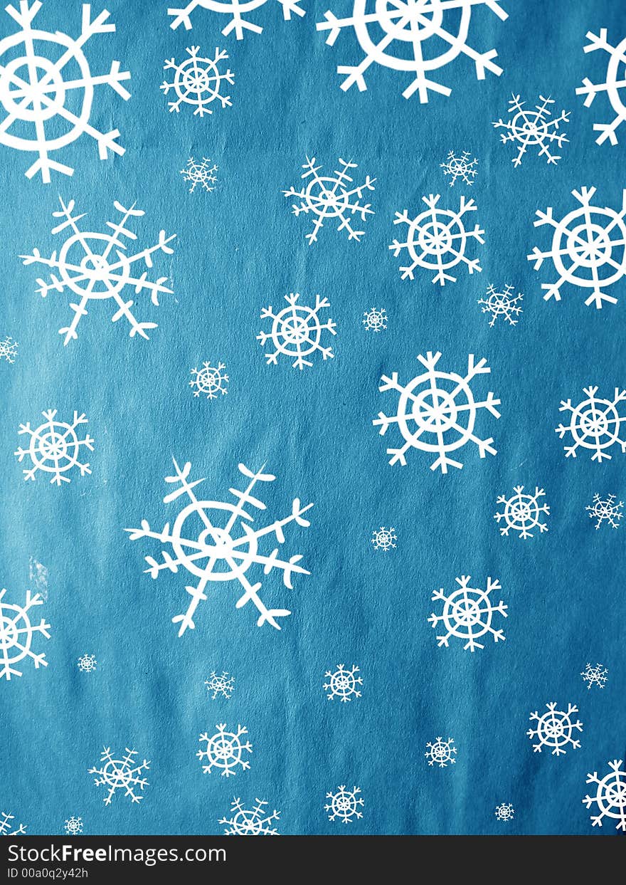 Textured blue background with snowflakes. Textured blue background with snowflakes