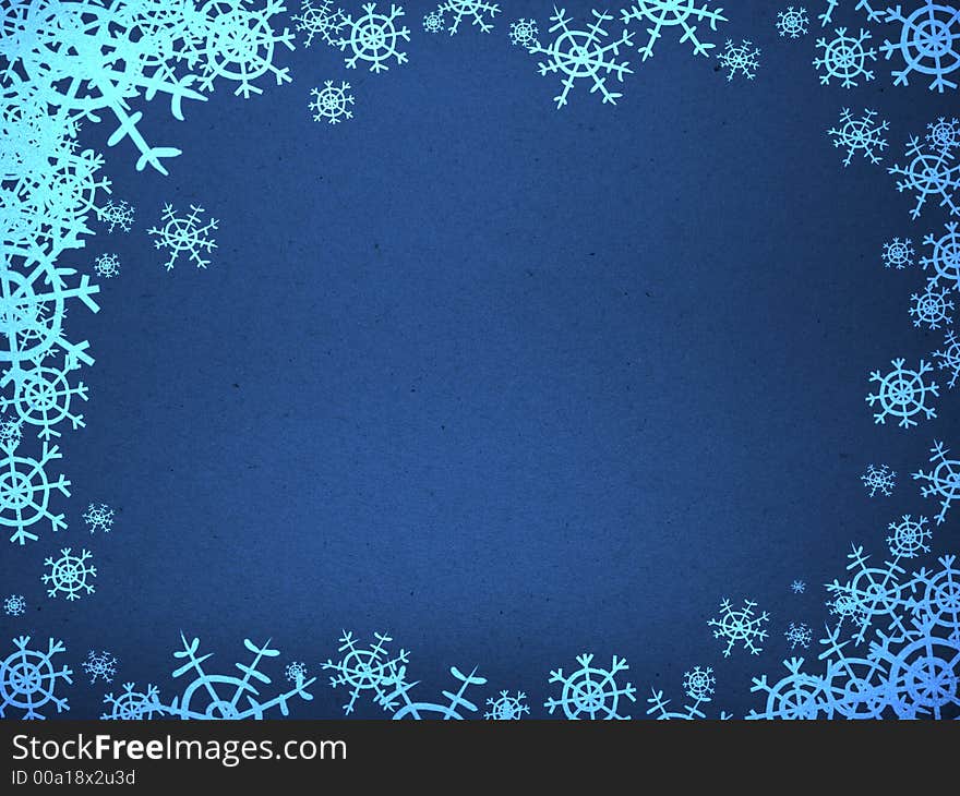 Blue textured background with white snowflakes. Blue textured background with white snowflakes