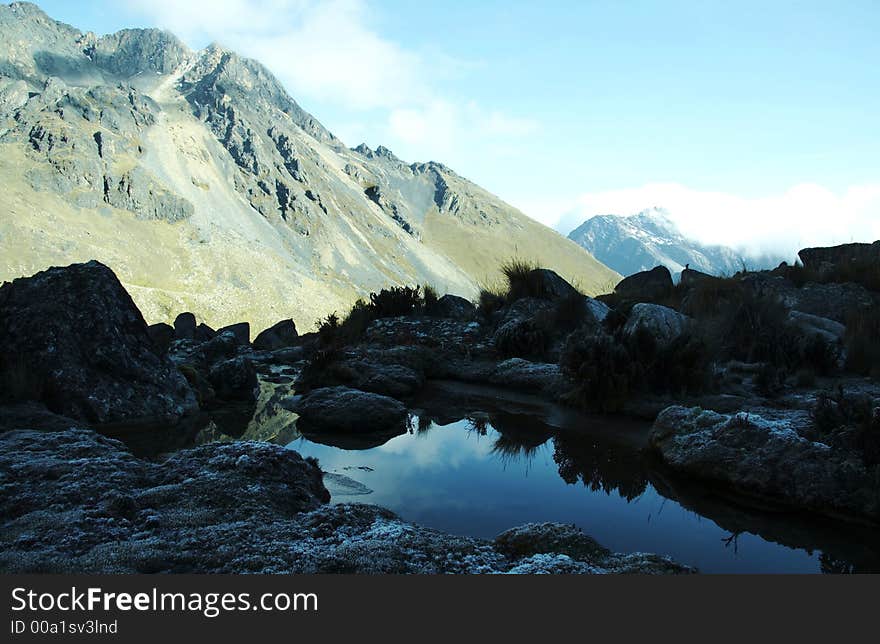 Small lake in cordillera mountain of morning. Small lake in cordillera mountain of morning