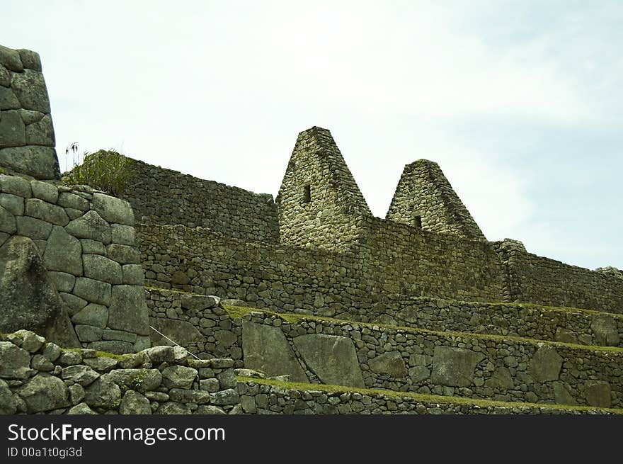 Building silhouette in the city Machu-Picchu,Peru. Building silhouette in the city Machu-Picchu,Peru